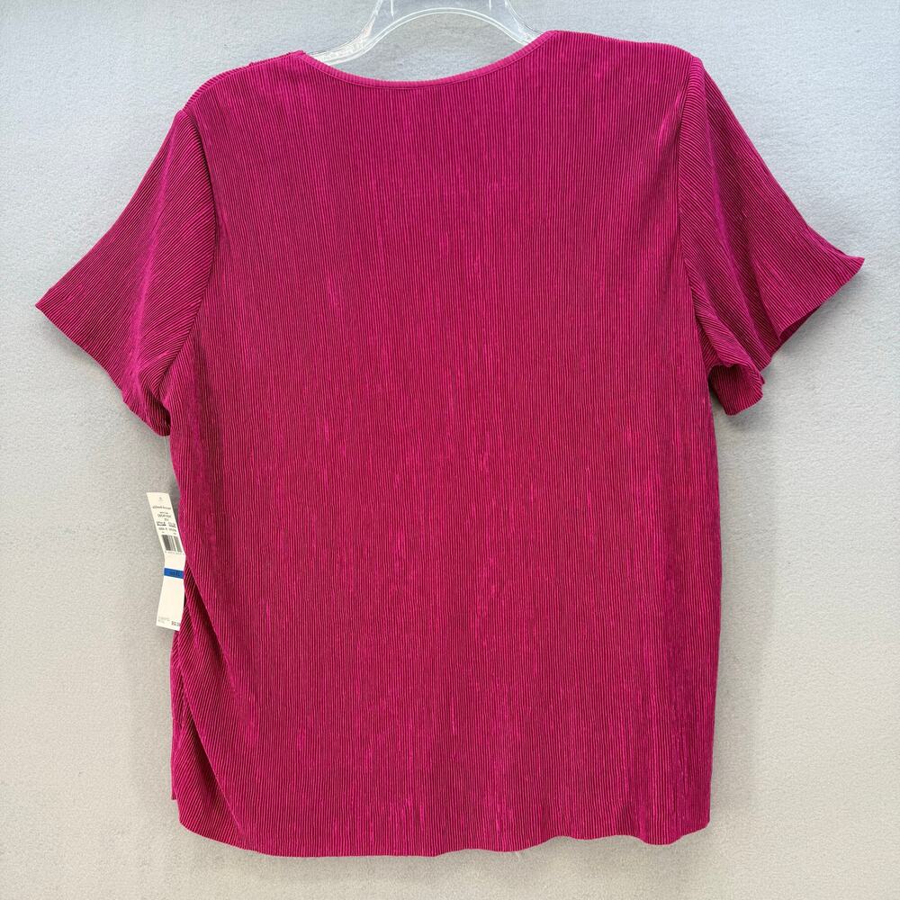 Alfred Dunner Top Women's XL Pink Short Sleeve Oscar Night Collection NWT - Picture 2 of 8